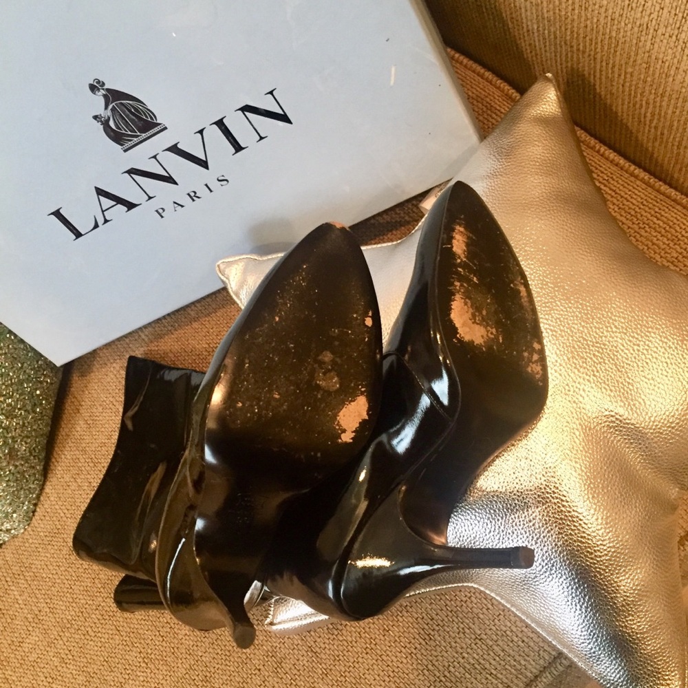 💖✨Lanvin Paris💖Black Pattern Leather short boots - Picture 5 of 16